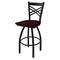 Holland Bar Stool Co 25" Swivel Counter Stool, Black Wrinkle, Dark Cherry Oak Seat 82025BWDCOak - alternate 1